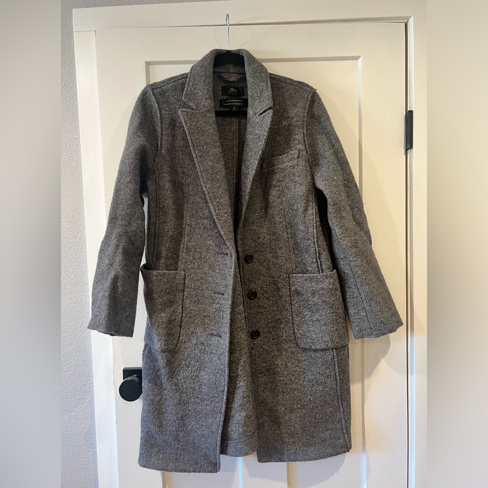 J.Crew Olga Boiled Wool Topcoat gray size 8